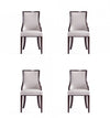 Grand Traditional Wood Upholstered Dining Chair in Light Gray - Set of 4