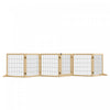Pawhut Wooden Pet Gate, Dog Safety Barrier, Freestanding Foldable Fence, W/ 6 Panels, 2 Support Feet, For House Doorway Stairs, Small & Medium Dogs, Natural Wood