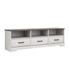 Prepac Rustic Ridge 66\" TV Stand - Washed White