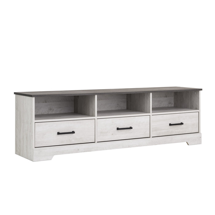 Prepac Rustic Ridge 66\" TV Stand - Washed White