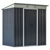 Outsunny 6' X 4' Outdoor Storage Shed, Metal Garden Tool Storage House Organizer With Lockable Sliding Doors And Vents For Backyard Patio Lawn, Charcoal Grey