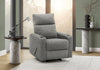 Upholstered Small Reclining Chair, Manual Rocker, Cup Holders, Dark Grey Fabric Recliner