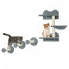 Pawhut 4pcs Cat Wall Shelf With Scratching Posts, Hammock, Setps, Platforms, Cat Shelves For Relaxing, Sleeping, Jumping, Cat Wall Climber For Indoor Cats, Grey