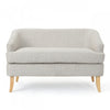 Zona Linen-look Fabric Loveseat With Flared Wood Legs - Beige