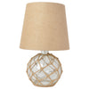 Marelle Netted Burlap & Glass Table Lamp, Clear, 14.75\"H