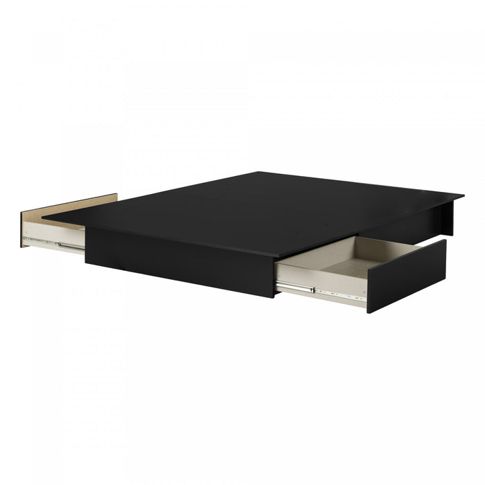 Step One Platform Bed With Drawers - Pure Black