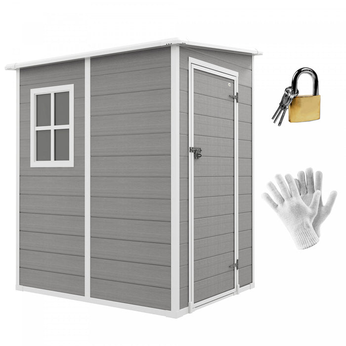 Outsunny 4 X 5ft Lean To Outdoor Storage Shed Plastic Garden Tool Storage