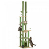 Pawhut Floor To Ceiling Cat Tree, 89\"-100\" Adjustable Height Cat Tower For Large Cats With Scratching Posts, Grooming Brush Post, Cat Condo, Perches, Hammocks, Balls, Green