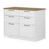 Toscano 6-drawer Kitchen Island - White And Maple Nutmeg