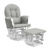 Storkcraft Hoop Glider and Ottoman - White/Light Gray