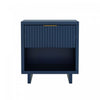 Elara Contemporary 18\" Solid Wood Nightstand in Midnight Blue (1-Drawer)