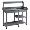 Outsunny Potting Bench Table Garden Work Bench Workstation With Drawer, Removable Sink, Storage Shelves And Hooks For Patio, Courtyards, Balcony