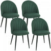 HOMCOM Dining Chairs Set of 4 Kitchen Chairs with Metal Legs Green
