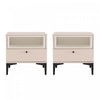 Amara Modern 20\" Nightstand in Pale Rose and White (1-Drawer) - Set of 2