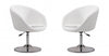 Hopper Modern Upholstered Swivel Lounge Chair in White - Set of 2 Accent Chair
