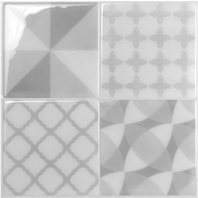 Smart Tiles Peel and Stick 4-Sheet 9 x 9 Backsplash - Vintage Leone|Dosseret Smart Tiles peler et coller 9 x 9, 4 feuilles - Vintage Leone