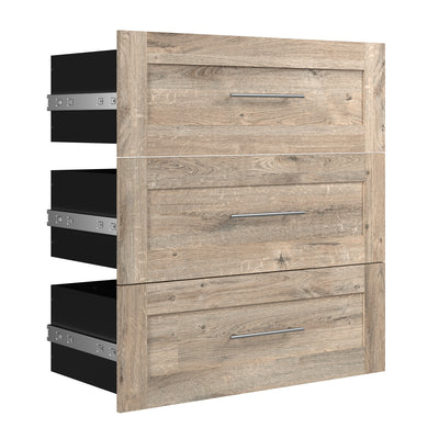 Bestar Pur 3 Drawer Set for 36 W Closet Organizer - Rustic Brown|Ensemble de 3 tiroirs Pur de Bestar pour organisateur de garde-robe de 36 po (L) - brun rustique