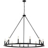 Dainolite Colby 12 Light Chandelier Matte Black Lamp
