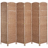 Homcom Double Hinged Woven Wicker Room Divider And Privacy Screens