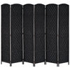 Homcom Double Hinged Woven Wicker Room Divider And Privacy Screens