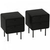 HOMCOM Nightstand Set of 2 with 2 Storage Drawers, Bedside Tables, Black