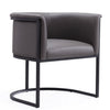 Manhattan Comfort Cosmopolitan Faux Leather Dining Chair - Pebble & Black