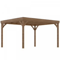 Outsunny 10' X 12' Outdoor Wood Pergola Gazebo For Climbing Plants, Brown