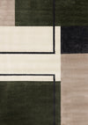 Marley Geometric Modern Green Grey White Area Rug - 5'3\" x 7'7\"