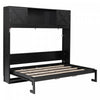 Ethan Solid Wood Murphy Bed with Storage Cabinets,Full Size,Black Full Bed