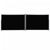 Outsunny Patio Retractable Double Side Awning, Folding Privacy Screen Fence, Privacy Wall Corner Divider, Garden Outdoor Sun Shade Wind Screen, Indoor Room Divider, Black