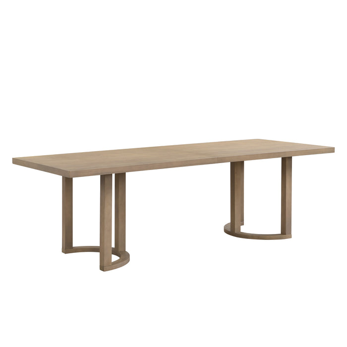 Ethan Dining Table With U-base, Solid Wood and Mdf, 95\"w - Natural