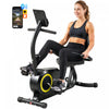 Soozier Recumbent Exercise Bike for Home, Indoor Stationary Bike for Seniors with Bluetooth, App Connectivity, 8-Level Magnetic Resistance, LCD Display, Pulse Sensors, Wheels