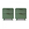 Granville Modern 18\" Nightstand in Sage Green (2-Drawer) - Set of 2