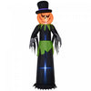 Outsunny 8ft Halloween Inflatable Pumpkin Ghost In A Hat With Led Display