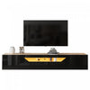 Oliver Wall-Mounted TV Cabinet with LED Lighting Storage,Black