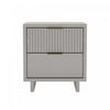 Elara Contemporary 18\" Solid Wood Nightstand in Light Gray (2-Drawer)