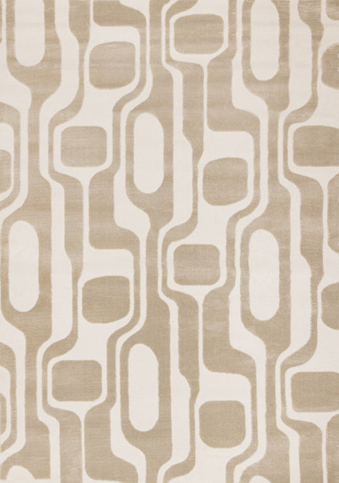 Leopold Modern Mid-Century Beige Cream Area Rug - 6'7\" x 9'6\"