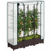 Outsunny Plastic Raised Bed With Trellis And Pe Cover, 47 X 16 X 50 In