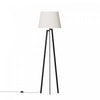 64\" Black Architectural Tripod Floor Lamp with Textured Shade