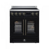 Forno Torino French Door 30 Inch Black Induction Range, 4.32 cu.ft. - FFSIN0950-30BLK Electric Range