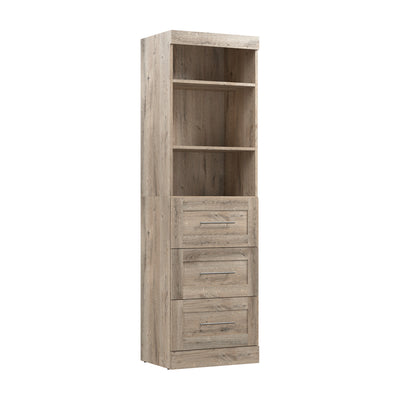 Bestar Pur 25 W Closet Organizer with Drawers - Rustic Brown|Organisateur de garde-robe Pur de Bestar de 25 po (L) avec tiroirs - brun rustique