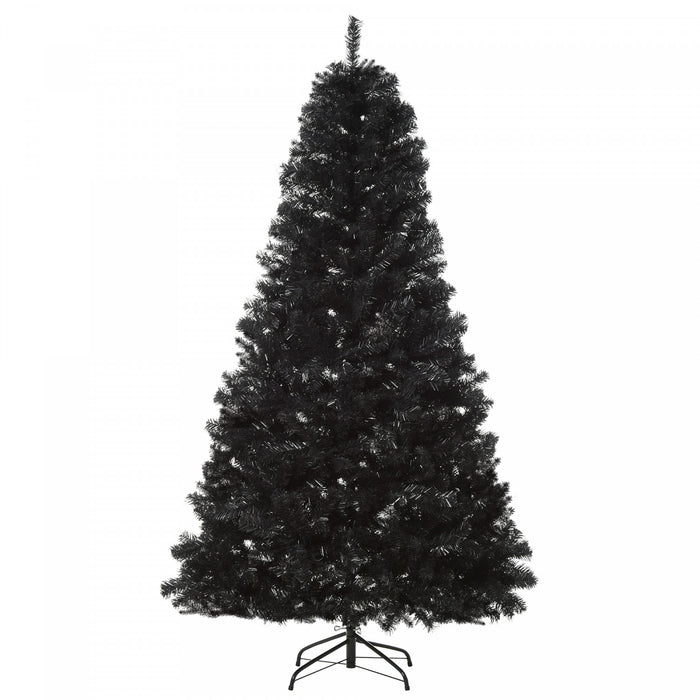 Homcom 7ft Artificial Christmas Tree With 1346 Branch Tips, Black