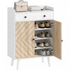 HOMCOM Shoe Cabinet, Shoe Storage Cabinet with Adjustable Shelves, White