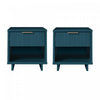 Granville Modern 18\" Nightstand in Midnight Blue (1-Drawer) - Set of 2