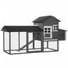 Pawhut 84\" Chicken Coop Wooden Hen House Rabbit Hutch Poultry Cage Pen Outdoor Backyard With Nesting Box And Run, Grey