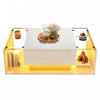 Evan Coffee Table with LED Lighting and Glass Top,White