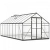 Outsunny Polycarbonate Greenhouse, Aluminum Walk-in Green House, Dark Grey