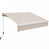 8'x7' Manual Retractable Sun Shade Patio Awning Canopy Shelter, Beige