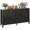 HOMCOM Storage Cabinet, Buffet Sideboard with Barn Door, Shelf, Black Oak