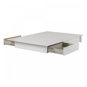 Step One Platform Bed With Drawers - Pure White